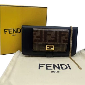 Authentic FENDI Zucca iphone X/XS Case 7AR806 Black Leather #36635453 - Picture 1 of 12