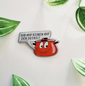 70er ATA kratzfrei Henkel Emailschild Topf Spruch Reklame Vintage Deko Werbung - Picture 1 of 3