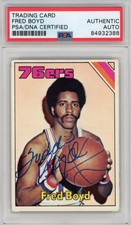 1975 TOPPS FRED BOYD #167 AUTOGRAPHED PSA / DNA CERTIFIED AUTO SIGNED