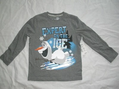 Disney Frozen Olaf Expert On The Ice L/Sleeve Boys T-Shirt S (4) In Gift Box New - Image 1 of 4