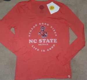 NEW LIFE IS GOOD NCAA NC State Wolfpack L/S Camiseta Mujeres Damas S Pequeña Nueva con etiquetas - Imagen 1 de 1