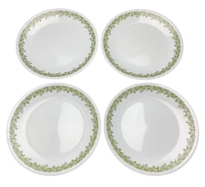 SIDE PLATES x 4 - Corelle - Crazy Daisy - White / Green - Exc Condition - Picture 1 of 3
