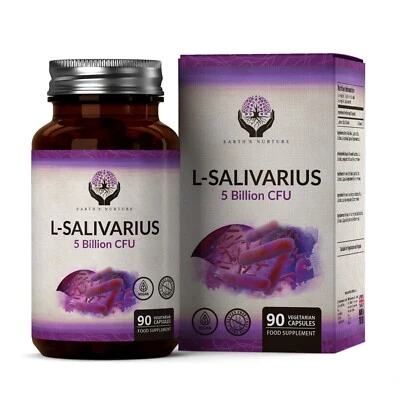 EARTH'S NURTURE Lactobacillus Salivarius Probiotic | 90 Capsule Vegane | 5 Miliardi di CFU