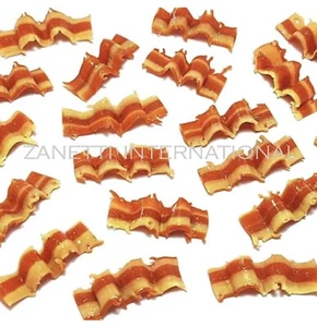 Barbi Dollhouse Miniature Food Mini Bacon Strips Tiny Breakfast Meat Lot 👻🧲6pc - Picture 1 of 13