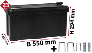 Deichselbox Staubox Gurtkiste mit Montageset Daken - B550xH294xT250 mm Blackit 1 - Bild 1 von 12