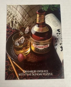1981 Drambuie Liqueur Prince Charles Edward VTG PRINT AD Over Ice Crossword - Picture 1 of 2