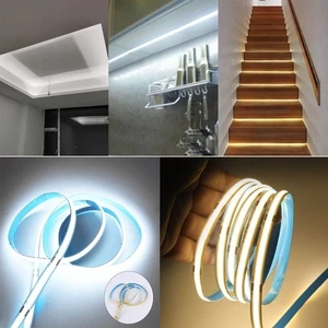 LED Strip Lights 1M 12V COB Flexible Tape Cabinet Kitchen TV Stairs Lighting UK - Picture 1 of 11