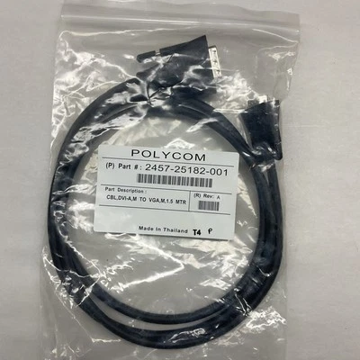 Cabo Polycom CBL DVI-A, M a VGA, M, REV A 1,5 metros (2457-25182-001) NOVO - Imagem 1 de 4