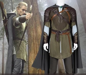 LOTR Legolas Costume Il Signore degli Anelli Compagnia dell'Anello Cosplay Outfit - Foto 1 di 22
