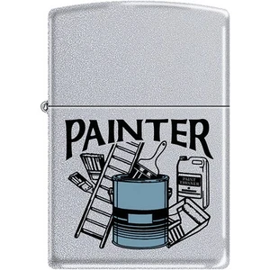 ZIPPO WORK SERIES Lighter PAINTER Tray PAINT Can THINNER Nap BRUSH Ladder NEW - Picture 1 of 1
