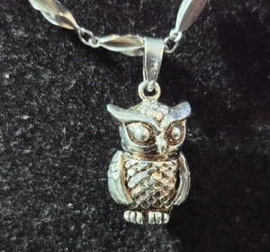 Bezaubernder Vintage Anhänger massiv Sterlingsilber beweglicher Eule oder großer Charm - Bild 1 von 6