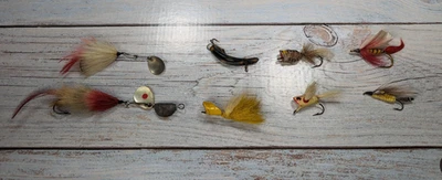 Señuelos de pesca con mosca vintage - Lote de 8 Foto 1 de 4