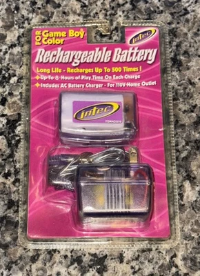 Batería recargable vintage Intec Nintendo Game Boy color púrpura transparente NOS Foto 1 de 2