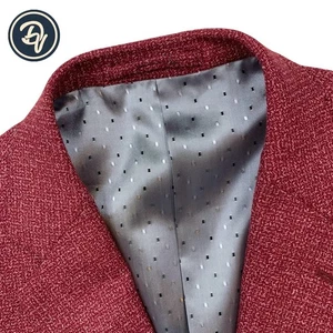 Mint! 42 S Trunk Club Customs X Dormeuil Bright Burgundy Chunky Knit Blazer - Picture 1 of 16