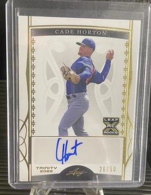 2022 Leaf Trinity Cade Horton Auto #BA-CH1 Base Gold #/50 Chicago Cubs  - Image 1 of 2