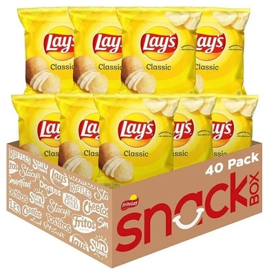 Lay's Potato Chips, Classic, 1 Ounce (Pack of 40), Exp 02/25 - Image 1 of 3