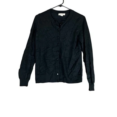 Banana Republic Womens Sweater Black Cardigan Button Down Fine Merino Wool M - Image 1 of 4