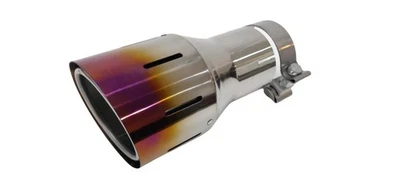 Universal Clamp on 114mm Titanium Exhaust Tip Top Speed Pro-1 Style 63mm PURPLE - Image 1 of 4