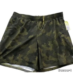 Men’s Sz L ALL IN MOTION LINED Camo GREEN ANY SPORT SHORTS Nwt - Picture 1 of 5