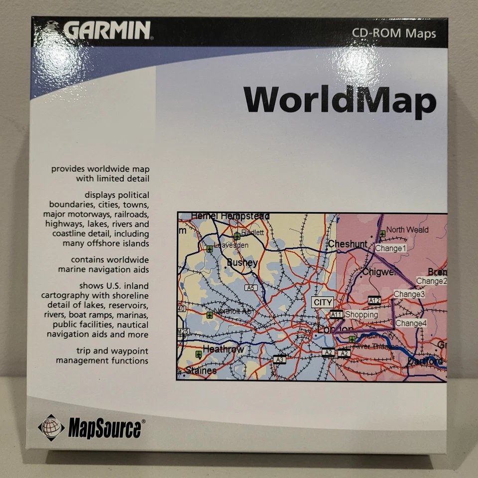 Garmin World Maps CD-Rom 010-10215-01 v3.02 2004 NEW Sealed Vintage Software - Image 1 of 3