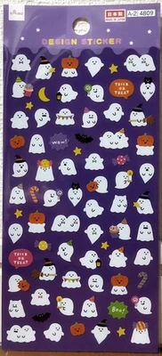 DAISO Happy Halloween Design Sticker Ghost Pumpkin Party Gift 2025 MADE IN JAPAN - Image 1 of 3