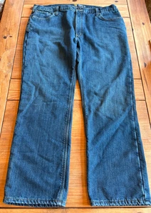 Carhartt Relaxed Fit Straight Leg Jeans Flannel Lined 42x32 Color Blue Denim - Picture 1 of 14
