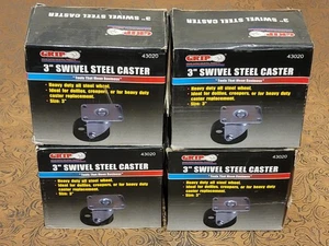 Ruote Girevoli 4ct GRIP Resistenti 3 Pollici 3in Ruote Acciaio Acciaio Piastra Metallo ∧ - Foto 1 di 10