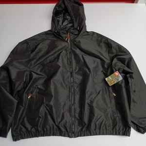 NWT Ozark Trail Windbreaker Jacket Men's Size 3XL XXXL Black Zip Pockets Hooded - Picture 1 of 10