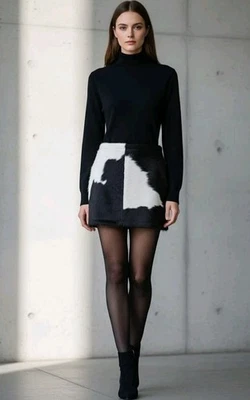 Hair-On Cowhide Leather Shorts | Rustic Rodeo Cowgirl Bottoms | Western Style - Imagem 1 de 4