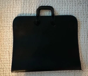 Vintage JM Joshua Meier Bokara schwarz Leder Portfolio Etui 19” breit 16” hoch - Bild 1 von 12