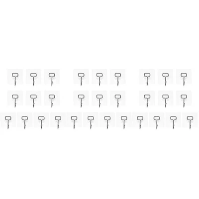  30 Pcs Heavy Duty Adhesive Hooks Bathroom Kitchen Wall Hooks Waterproof - Image 1 of 4