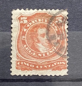 Argentina 1868 Rivadavia 5c Used 3FM99 - Picture 1 of 1