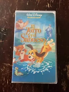 El Zorro y el Sabueso Rare Walt Disney VHS Tape Made In Chile Español  - Foto 1 di 24