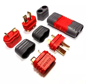 6 Paar Amass T-Dean T-Plug Stecker Buchse Goldstecker Schutzkappe Lipo Akku RC - Bild 1 von 15