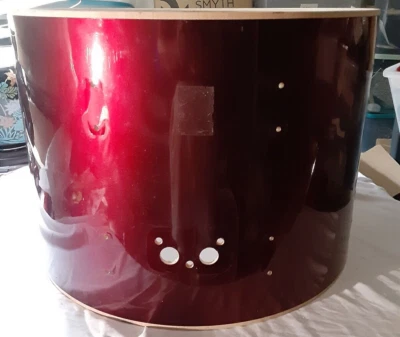 Paquete de 3: 22" bajo, 13" 12" toms, tinto vino/madera desnuda Foto 1 de 4