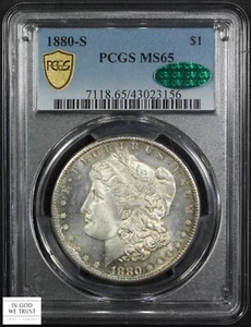 1880 S Morgan Silver Dollar $1 PCGS MS 65 CAC - Picture 1 of 6