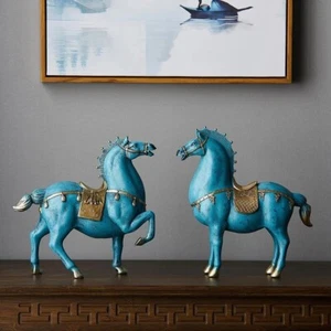Armored War Horse Statue Sculpture Figurine Tabletop Home Office Decoration Art - Picture 1 of 42
