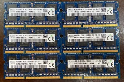 Lote de 6 SK Hynix 4GB 2Rx8 Memoria Ram SoDimm PC3L-12800S HMT351S6EFR8A-PB Foto 1 de 2