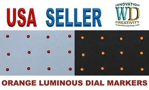 Reloj Dial Marcadores de Hora 12 NARANJA LUME 1.15mm Números Luminosos Puntos Barras Piezas - Imagen 1 de 1