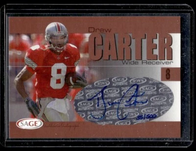 2004 SAGE Autographs Drew Carter Auto 35/500 Ohio State Buckeyes #A4 - Image 1 of 2