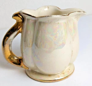 Vintage Iridescent Creamer Cup with 22 KT Gold Handle - Pearl China Company MCM - Picture 1 of 6