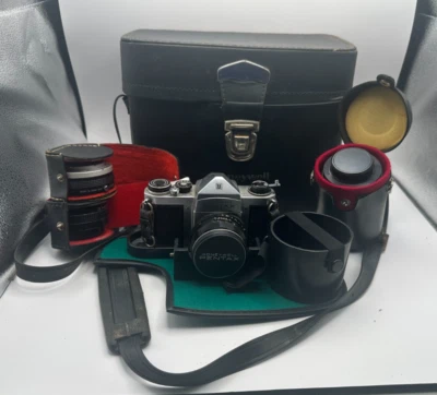 Vintage Honeywell Pentax Camera with Multiple Lenses & Carrying Case - Untested - Image 1 of 4