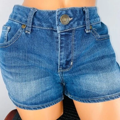 So Brand Jean Shorts Juniors Shortie Finished Hem Medium Wash 11 - Image 1 of 4