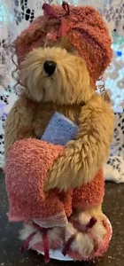 Stuffed dog plush Vtg towel sponge head slippers blond curls metal Stand uniques - Picture 1 of 5