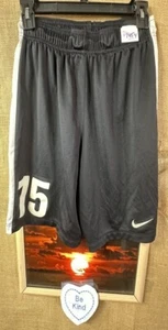 Nike dri-fit boys M athletic striped black/white shorts elastic waist inside dra - Picture 1 of 5