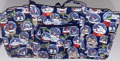 Bolso de Lona de Viaje Grande de Algodón Vera Bradley Globos de Nieve, Tortuga Pingüino Zorro, Nuevo con Etiquetas Foto 1 de 4