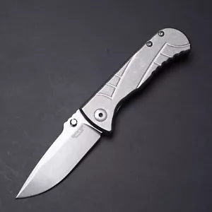 Les George Talos Frame Lock - MagnaCut / Milled (Sweep Pattern) Titanium - Picture 1 of 9