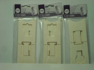 SIX of LARGE Ivory Cream PLATE DISPLAY CLIP STAND Maximum Plate Size 10" - Picture 1 of 4