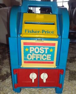 Vintage 1989 Fischer Price POST OFFICE MAILBOX  With Accessories