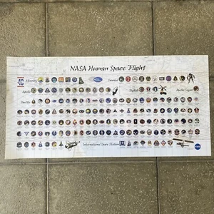 NASA Human Space Flight poster, 20 x 40, showing 153 patches issued 1963 to 2003 - Picture 1 of 12